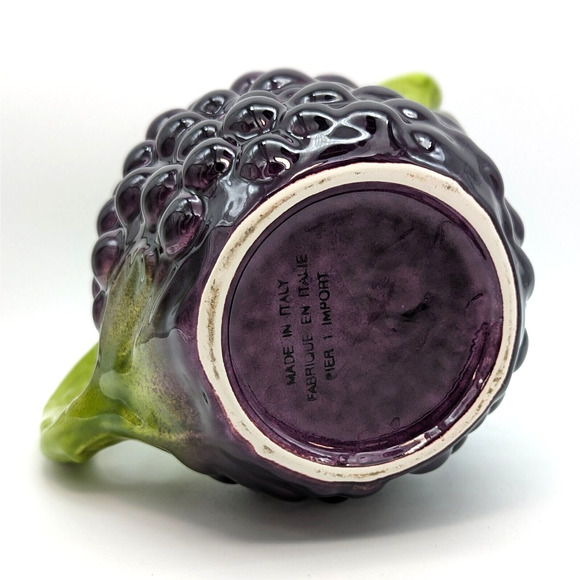 Vintage Pier 1 Majolica Grape Vine Pitcher 3D Made in Italy - Picture 9 of 12